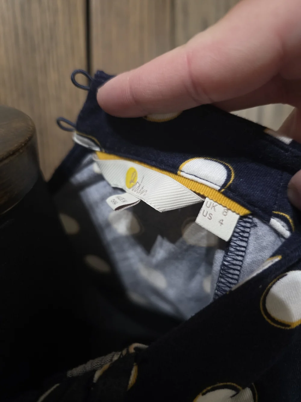 Boden Navy and White Polka Dot Long Sleeve - Picture 3 of 4